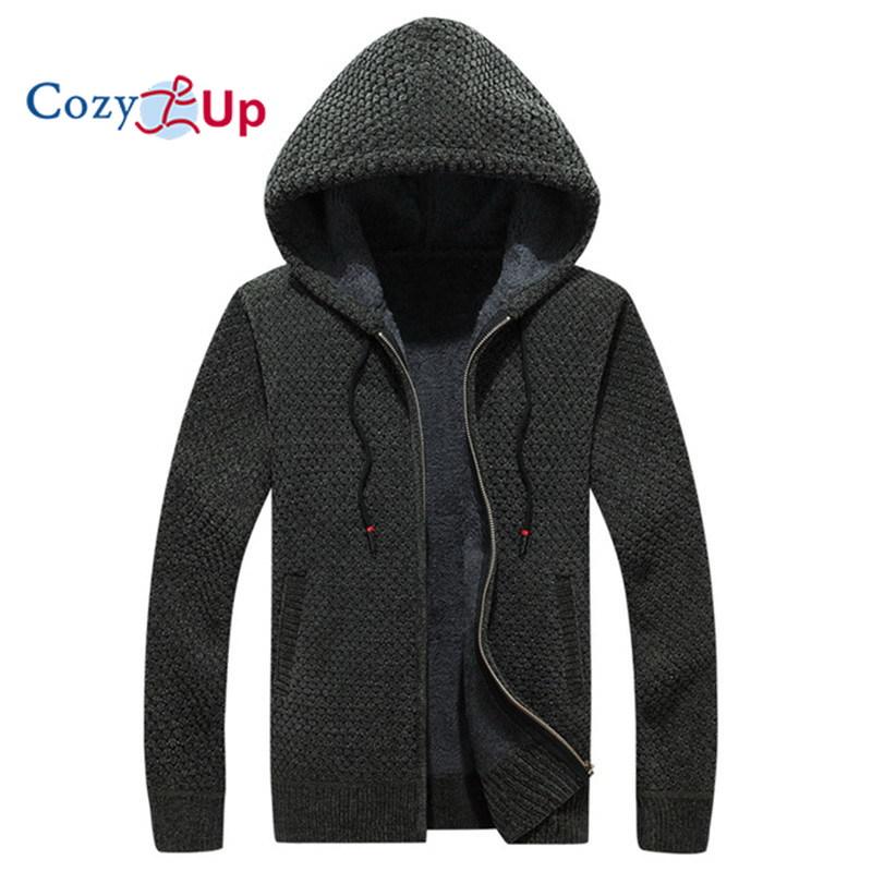 Cozy Up Men Cardigan Sweater with Thick Wool and Hoodie Casual Sweater Warm Coat