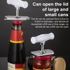 Открывалка для банок Регулируемая открывалка для крышек из нержавеющей стали Легкая конструкция с поворотным механизмом Открывалка для консервных банок с эргономичной ручкой для пожилых людей Слабые руки, люди с артритом