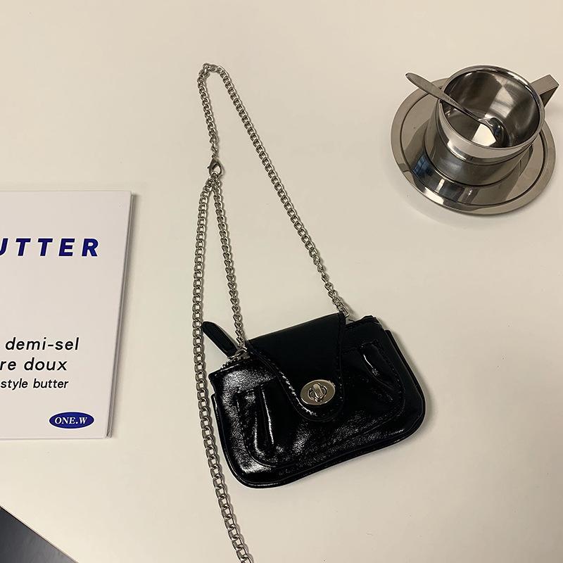 Мини-сумка через плечо из искусственной кожи, маленькая квадратная сумка-мессенджер, женская помада, кошелек для монет, сумка для хранения, откидная сумка на цепочке