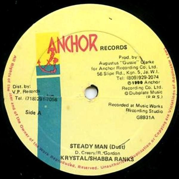 12-дюймовая пластинка KRYSTAL SHABBA RANKS Steady Man G8931 Anchor Records 1990 Ямайка Регги Ска Даб Б/У