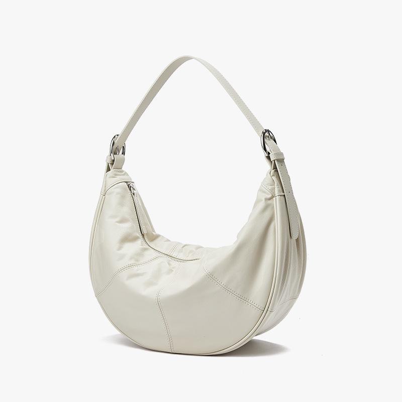 Сумка через плечо Cloud Crescent из натуральной кожи: Модный, повседневный, мягкий, большой объем подмышек