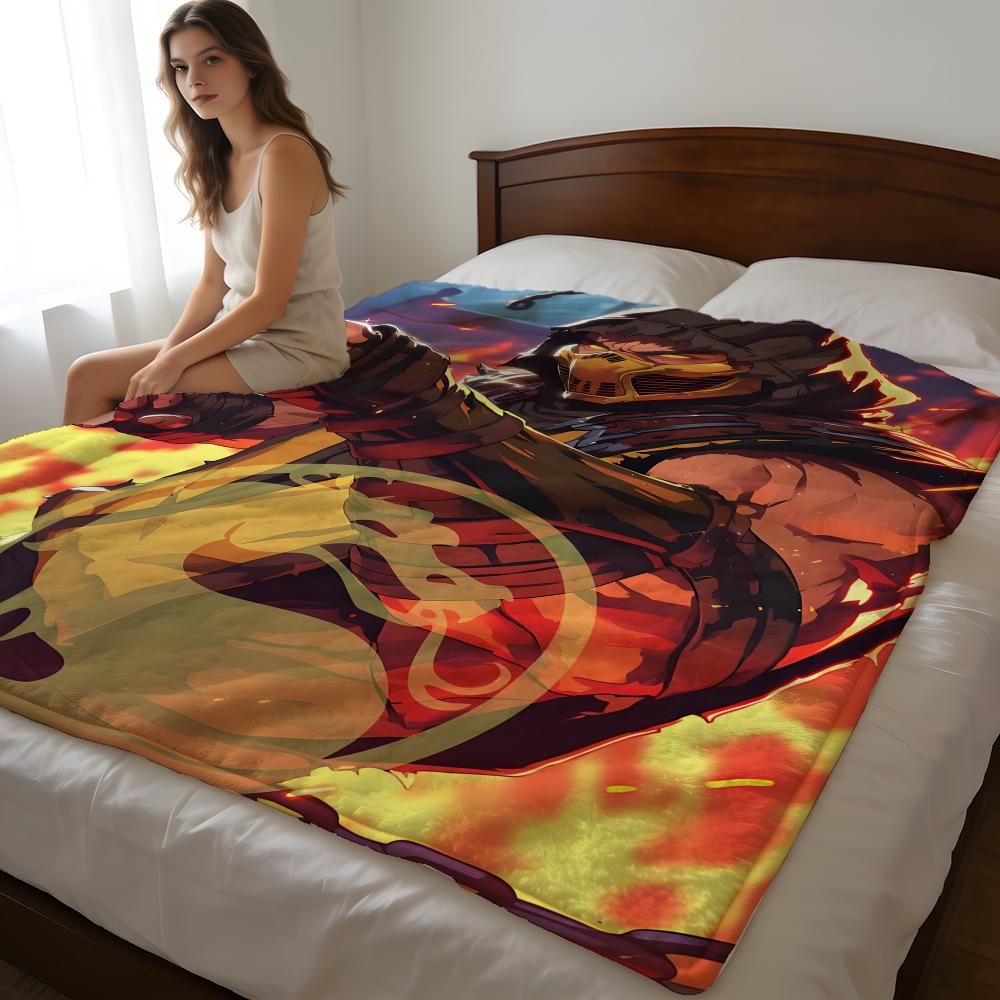 Throw High-Density Short Plush Blanket For Sofa Nap Air-Conditioned Room Soft Skin-Friendly P-POPULAR Mortal KombatS