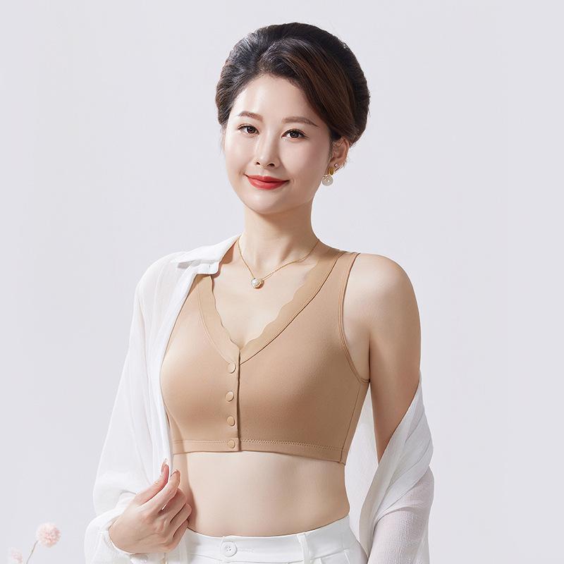 Женский бюстгальтер с передней застежкой без косточек - Теплый, Дышащий, Удобный, Зимний пуловер с начесом, Большого размера