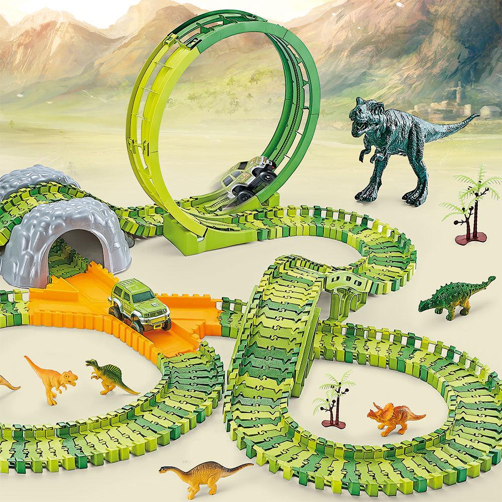Электрическая игрушка-трековая трасса для динозавров с колесом обозрения для детей