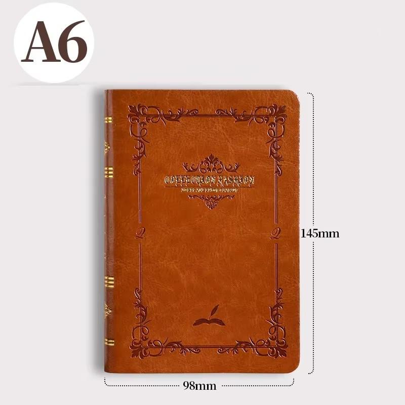 A6A7 Винтажный блокнот с золотым принтом, симпатичный, компактный, портативный, карманный, в твердом корпусе, из искусственной кожи, блокнот, школьные принадлежности, офисный дневник