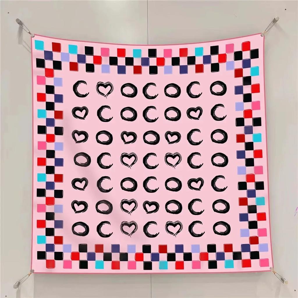 VREOVOR New 90cm × 90cm Large Square Scarf Handmade Desktop Printing Machine Right Angle Curled Edge Twill Silk Fashion Trends