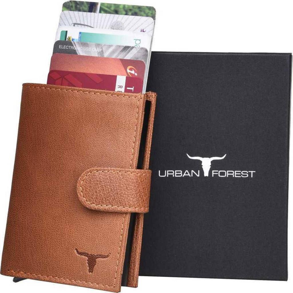 Мужской держатель для RFID-карт из натуральной кожи - стандартный размер  (5 слотов для карт)