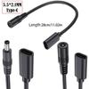 Кабель-адаптер 9,8 дюйма Type C Female на 5,5 ммx2,1 мм Female/Male, USB C на DC5521, Линия конвертера шнура питания