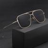 Vintage Oversized Sunglasses Men Polygon Anti-Reflective Mirror Classic Square Metal Glasses Fashion New Women Sun Glasses Uv400