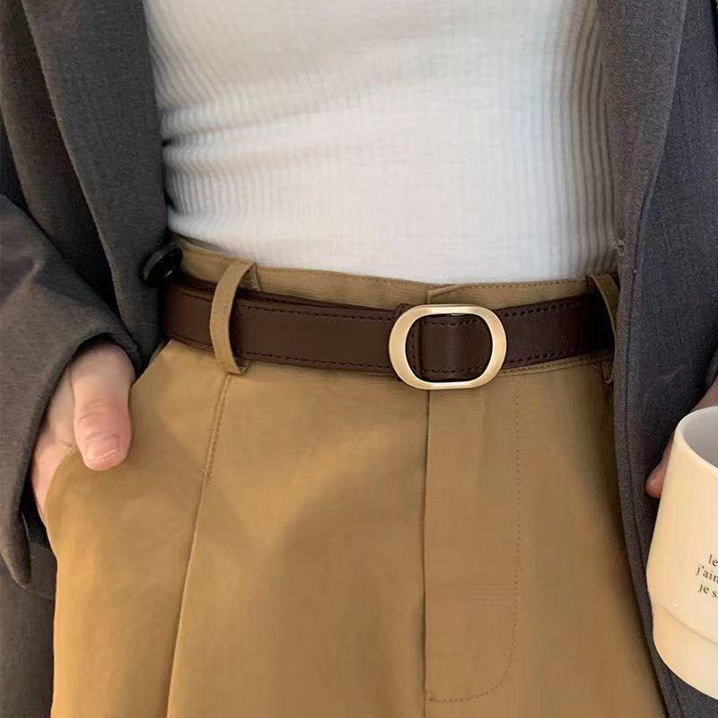 Chic Retro Metal Ins Jeans Belt With No Hole Feature Ideal For Casual Everyday Wear