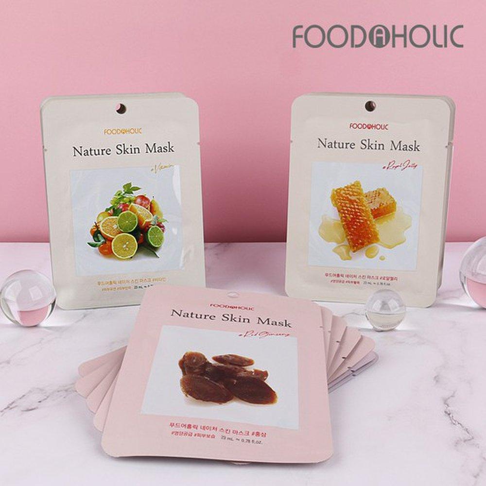 (30 листов) Маска для упругости кожи Nature Skin Elasticity (Королевский, Красный женьшень, Витамины)