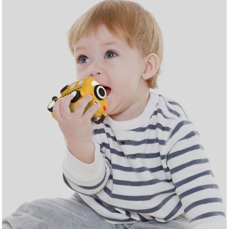 Children's Inertia Toy: Soft Rubber Dinosaur Car - Chewable, Fall-Resistant, Vinyl Animal Design