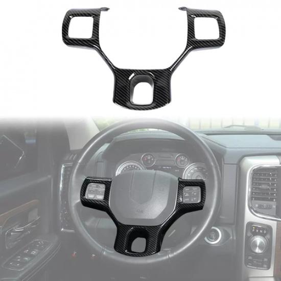 Steering Wheel Frame Cover Trim Decoration for Dodge Ram 2010-2017 Carbon Fiber