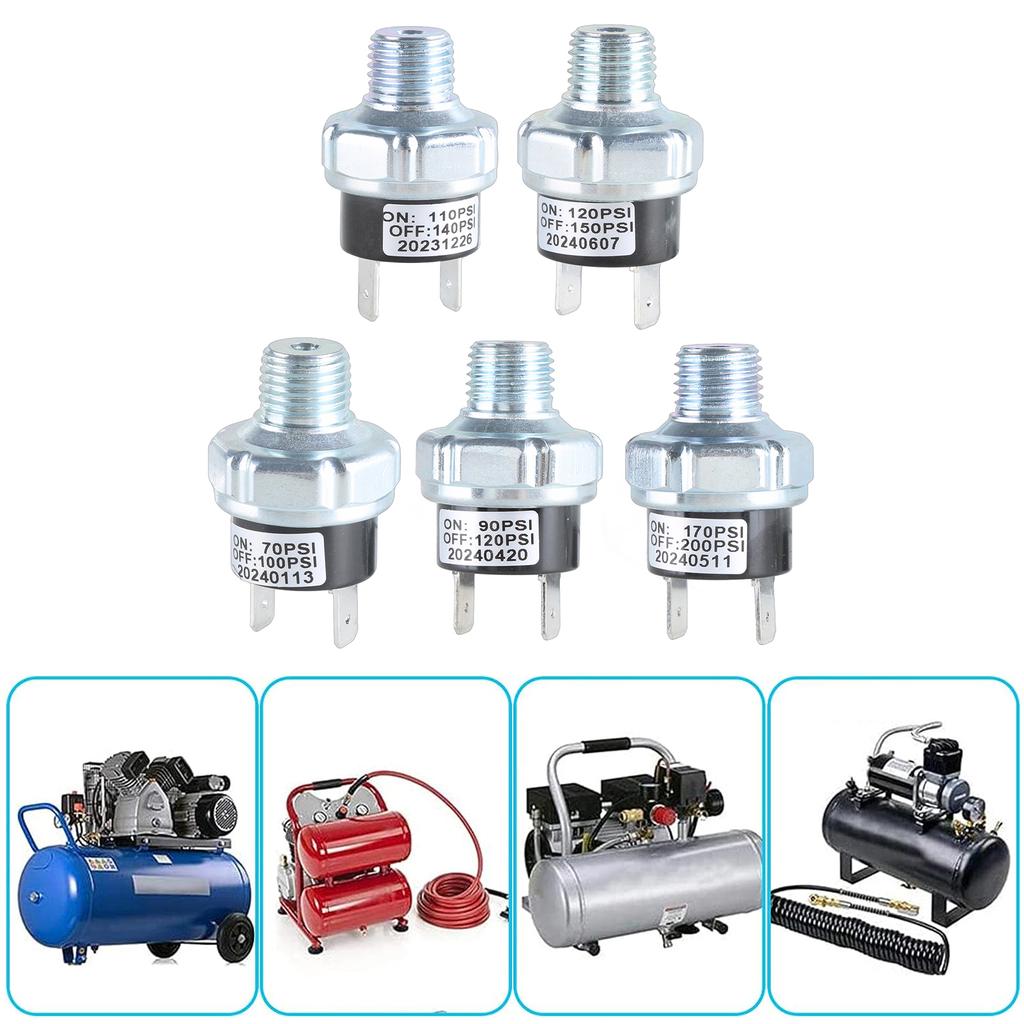 Air Compressor Pressure Switches Power Control Valves Adjustable Pressure Switches Simple Install for Workshop Equipment