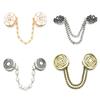 3Pcs 2023 New Cloak Brooch Vintage Flower Chain Cardigan Clip Pointed Clip Sweater Clip Waist Clip