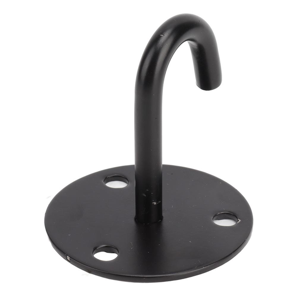 5 Pcs Heavy Duty Ceiling Mount Hanger Black J Shaped Hook Durable Pad Eye Plate Hammocks