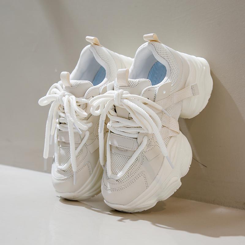 CRLAYDK модные массивные кроссовки для женщин на платформе с сеткой для папы, увеличивающие рост, на танкетке, спортивные, повседневные, для ходьбы, на шнуровке, для тенниса