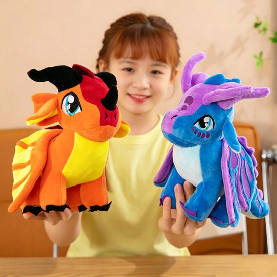 Плюшевая игрушка huaqianguhh Летающий Дракон, Мягкое набивное животное с крыльями для декора комнаты, Уникальный обнимаемый подарок для детей и взрослых