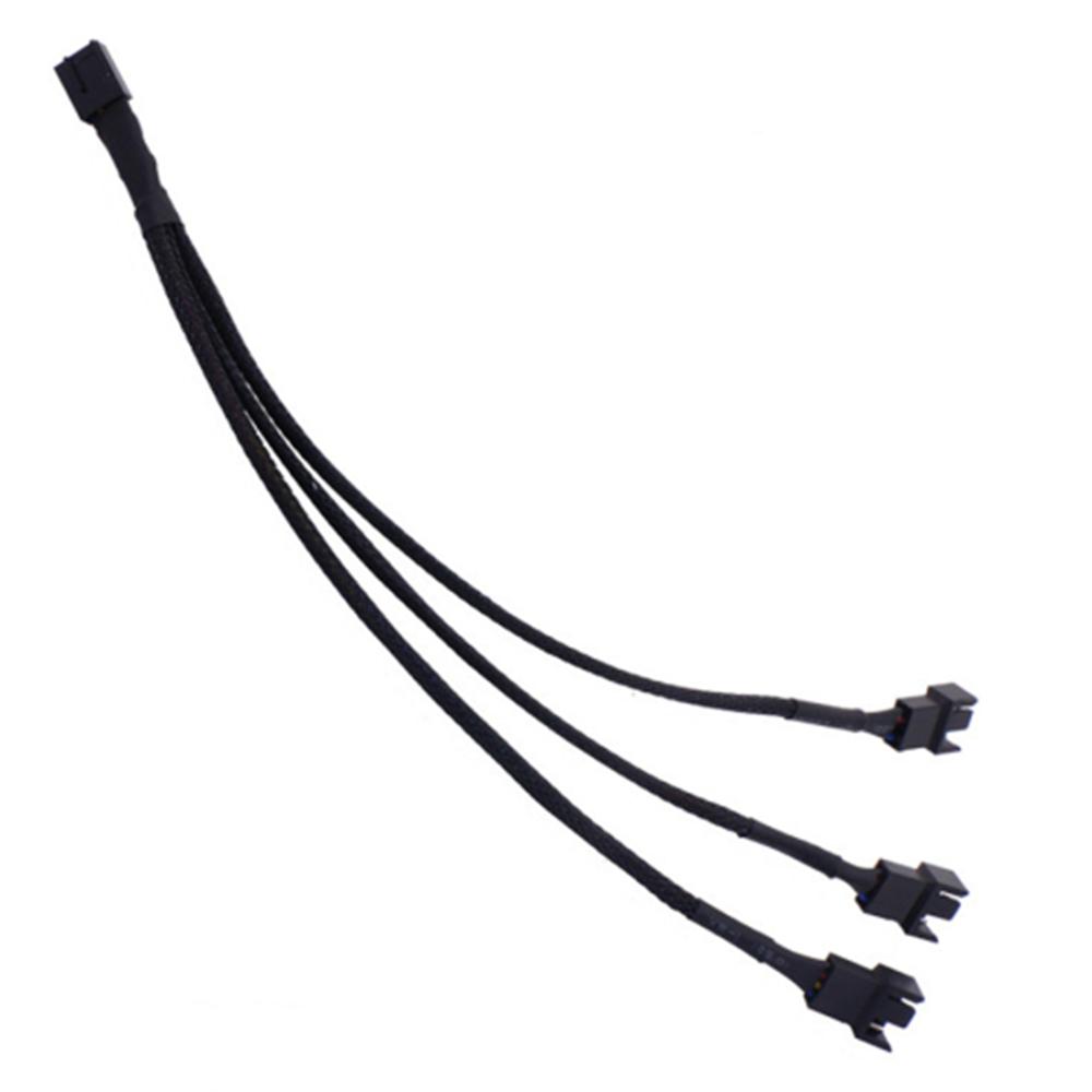 10Pcs 1 To 3 Way Splitter Cable Sleeved 4 Pin PWM Fan Connector Extension Cables