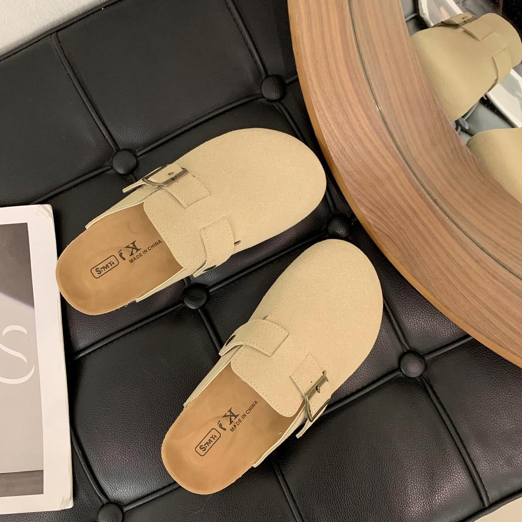 Интернет знаменитости верхняя одежда универсальные тапочки Boken с одной педалью женские весенние 2025 новые увеличенные тапочки с толстой подошвой сумка-голова Boken полутапочки