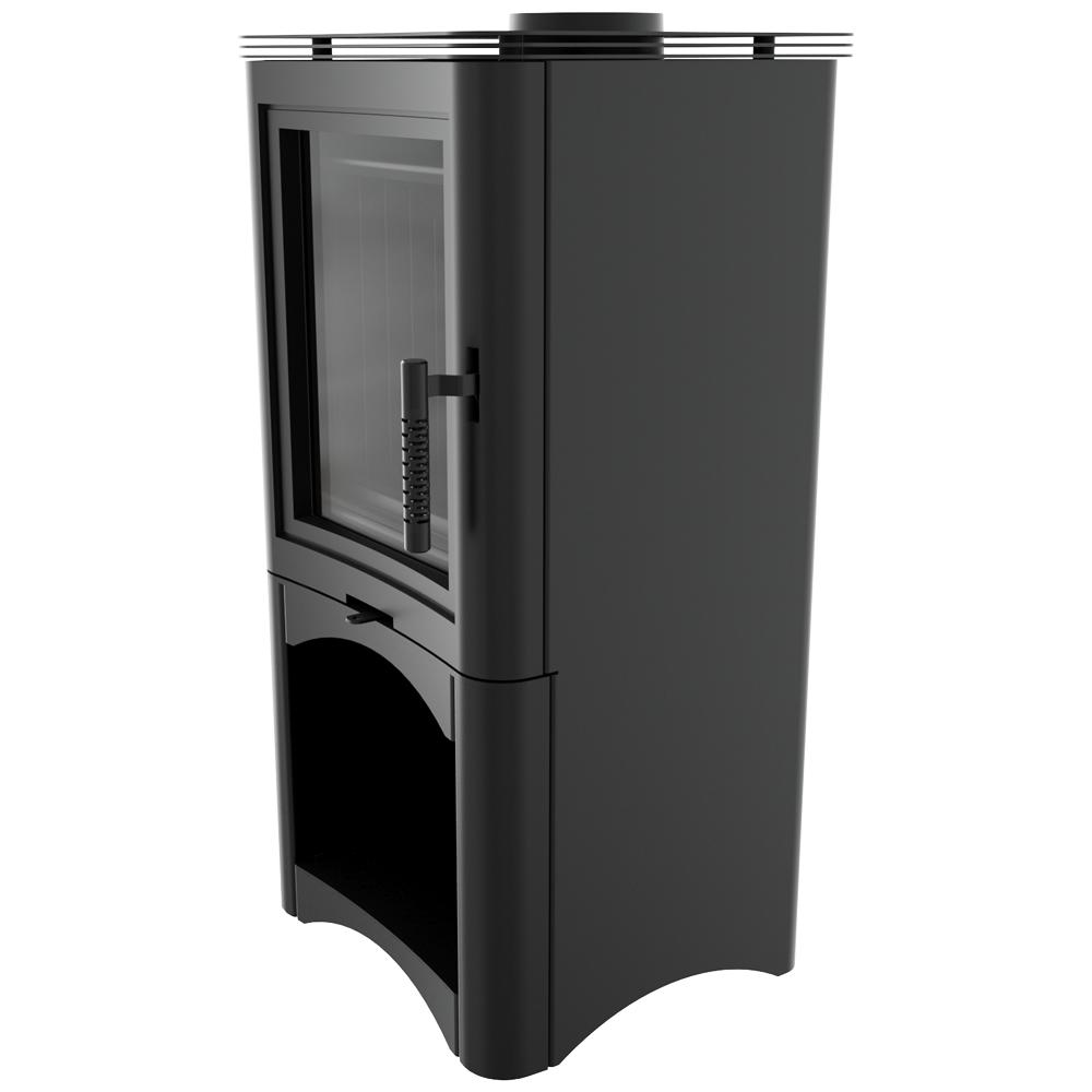 Стальная дровяная печь KRATKI K5 Ø 150 7 кВт черная thermotec