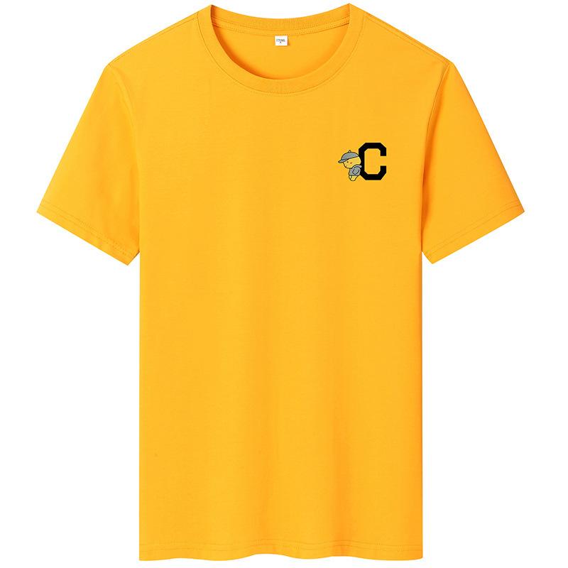 Мужская модная футболка с короткими рукавами C с принтом, повседневная футболка из чистого хлопка