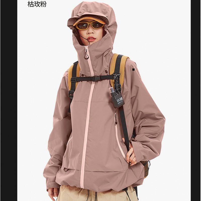 Unisex Waterproof Windproof Hiking Jacket Men Women Outdoor Trekking Climbing Raincoat Lightweight Breathable Casual Hooded