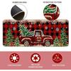 Christmas Kitchen Mats for Floor, Christmas Kitchen Rugs Set of 2 - Farmhouse Truck Red Buffalo Plaid Christmas Kitchen Decor