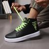 Plus Size Men's Solid Colour High Top Skateboard Shoes, Comfy Non Slip Lace Up Rubber Sole Sneakers For Men's Outdoor Activities
