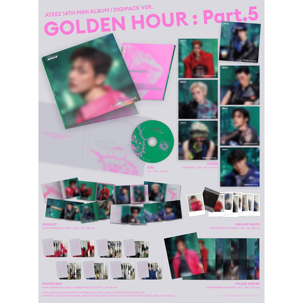 ATEEZ 14-й мини-альбом - GOLDEN HOUR : Часть 5 (ДИГИПАК ВЕР.)