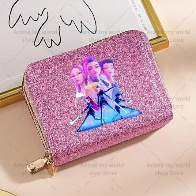 Kpop Demon Hunter Wallet Women Sequined Sparkly Coin Purse Fashionable Small Clutch Card Holder for Ladies
