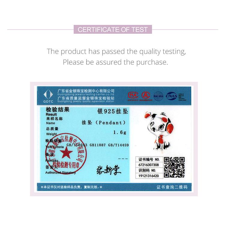 WOSTU 925 Sterling Silver Animal Puppy Cute Dog Bead Charm for Bracelet Women DIY Fashion Jewelry Enamel Pet Bead Accessories