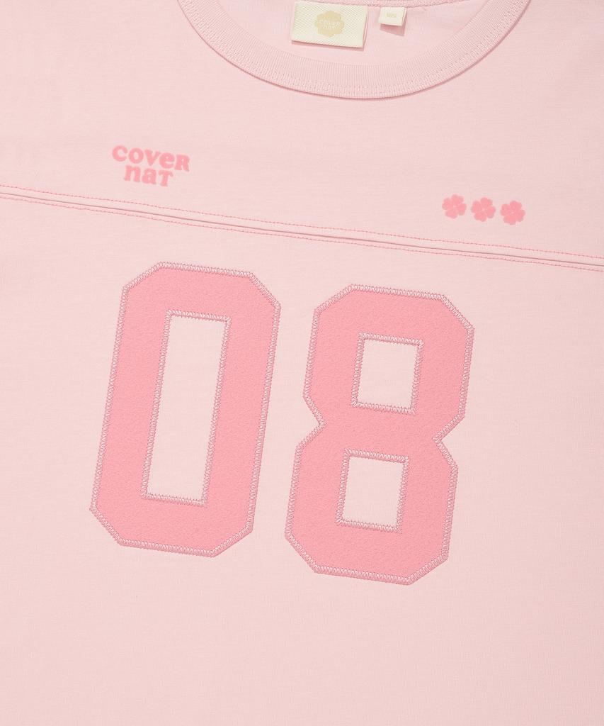 COVERNAT WOMAN Number Logo T-Shirt Pink