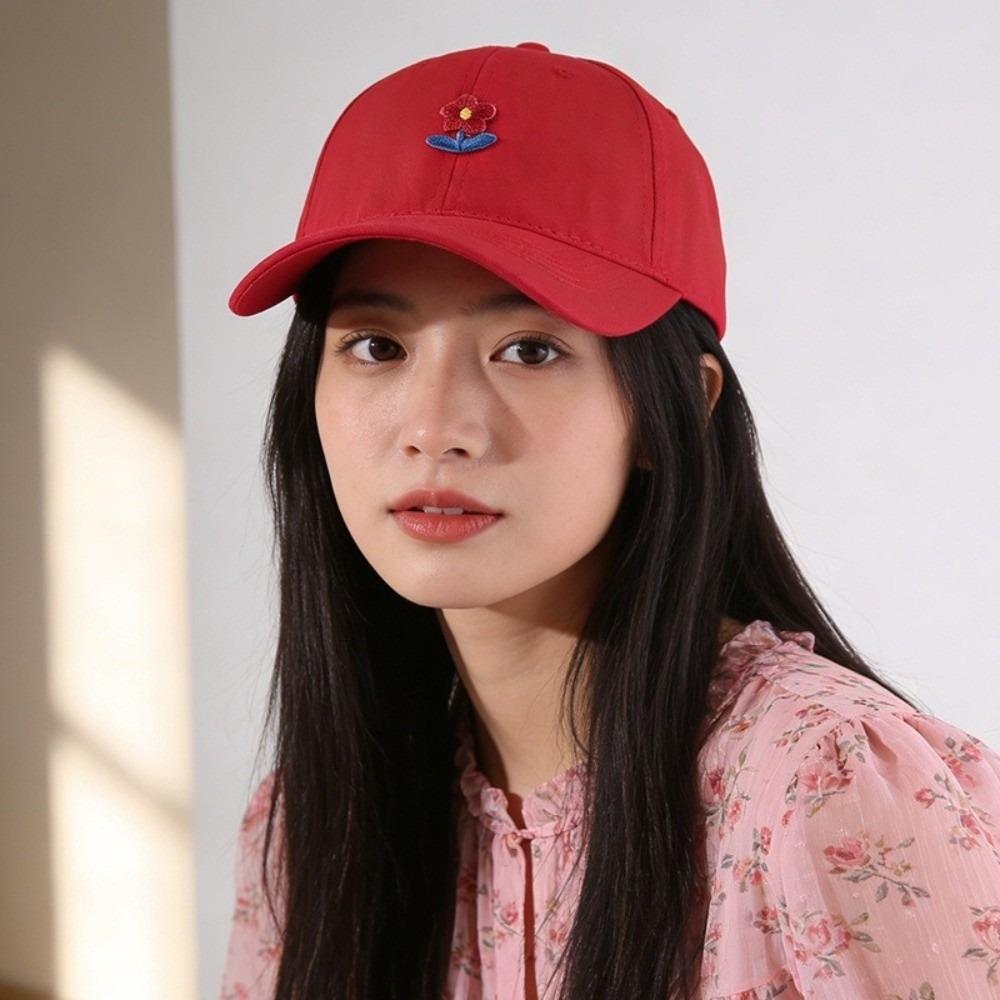 Korean Style Flower Baseball Cap Adjustable Sunshade Casquette Embroidered Peaked Hat  Sports