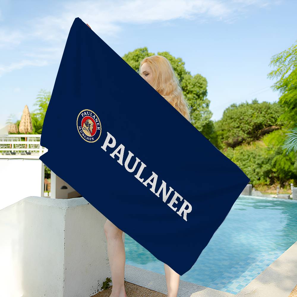 Немецкое пиво Paulaner Микрофибровое одеяло Быстросохнущие пляжные полотенца Большой размер Печать Супервпитывающее полотенце-одеяло для бассейна