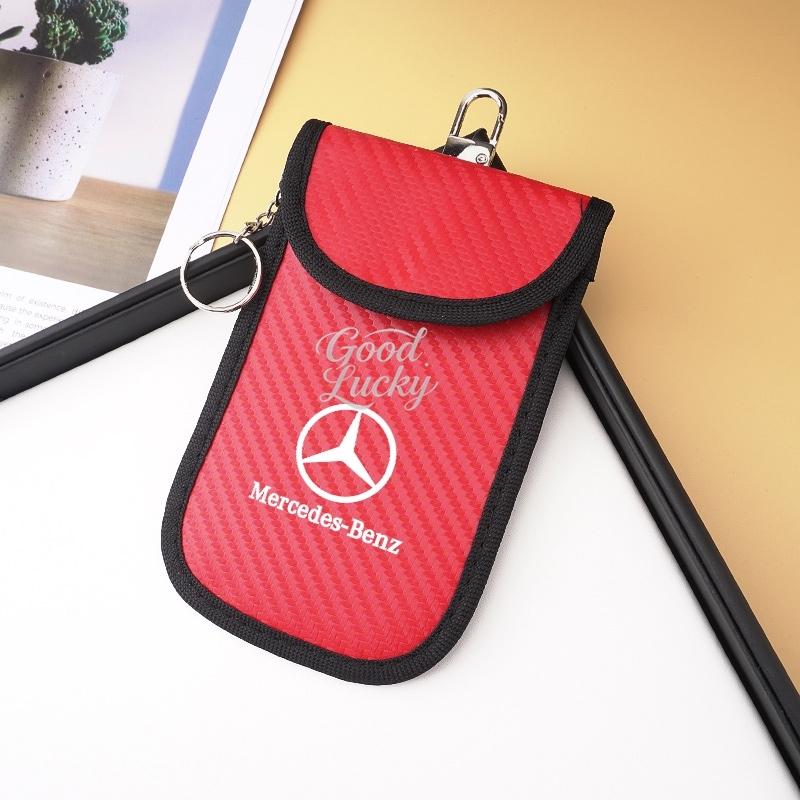 CRW1 Car Key Case Anti-Theft Signal Blocker Bag Car RFID Shielding Pocket Pouch For Mercedes Benz 2022 C S Class W206 W223 S350 C260