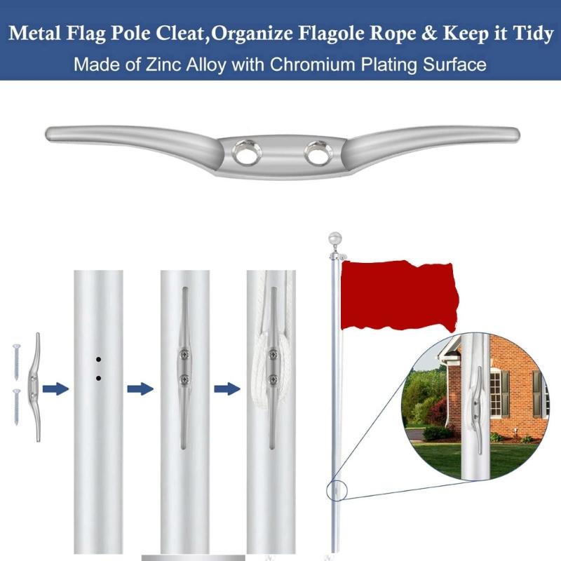 3Inch Aluminum Alloy Flagpole Ball With Locking Nut & 2Inch Nylon Pulley Flagpole Truck For 1.6-2Inch Outdoor Flag Poles