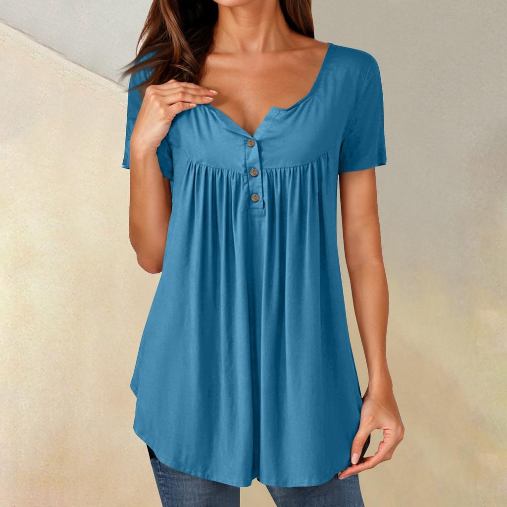 Женские туники, топы, нарядные, повседневные, летние, рубашки с коротким рукавом, свободный крой, плиссированный топ в стиле бохо