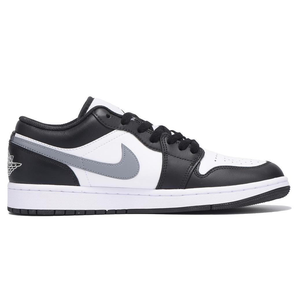 Jordan Air Jordan 1 Нескользящие Устойчивые к истиранию Низкие Винтажные Баскетбольные Кроссовки Мужские Черные Белые Серые 553558-132(Команда59-)