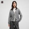 Women's Contrasting V-Neck Loose Knit Cardigan