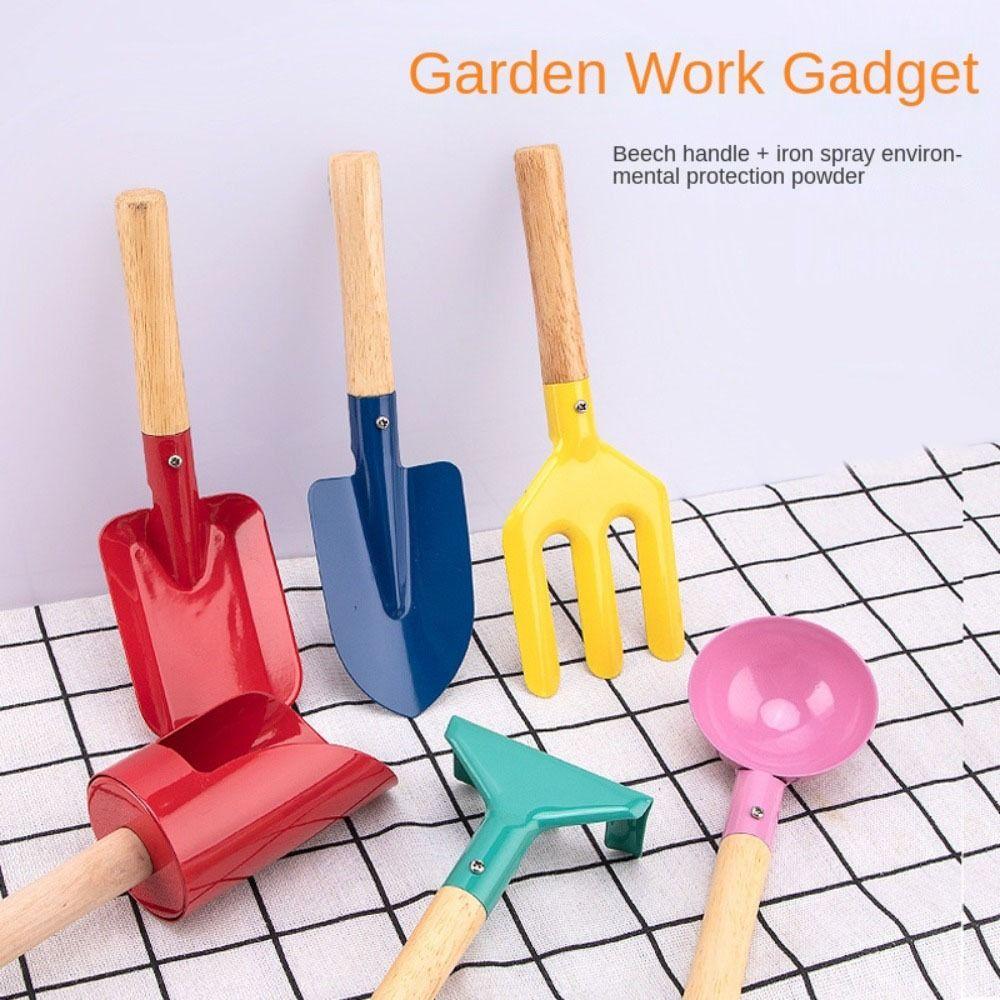 Mini Candy Color Barrel Spade Shovel Scoop Gardening Tool Trowel Rake Kids Garden Tool