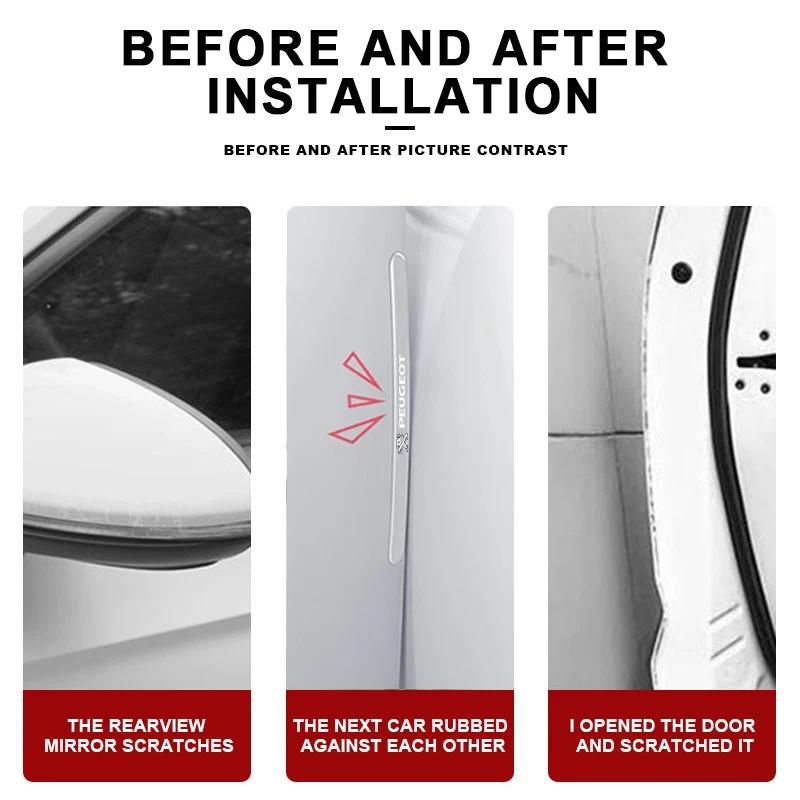 For Peugeot Car Door Transparent Strip Rearview Mirror Anti-Collision Protection Strip For Peugeot 206 207 307 3008 2008 308 407