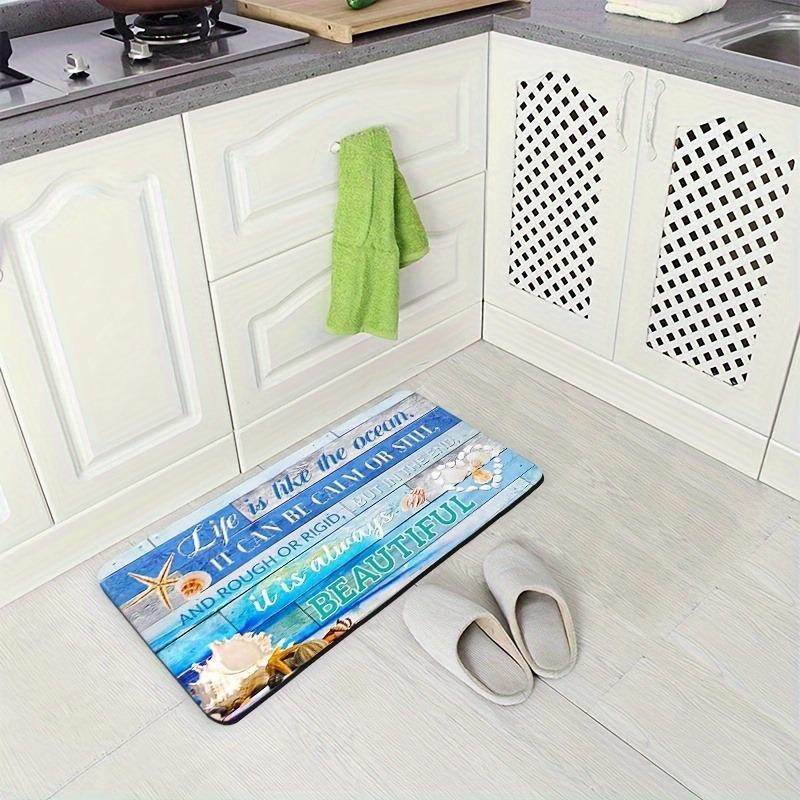 1PC Vintage Motorcycle Rider Kitchen Rug Non-Slip Door Mat Pop design Bathroom Rug Bath Mat Carpet for Home Sink Laundry Decor