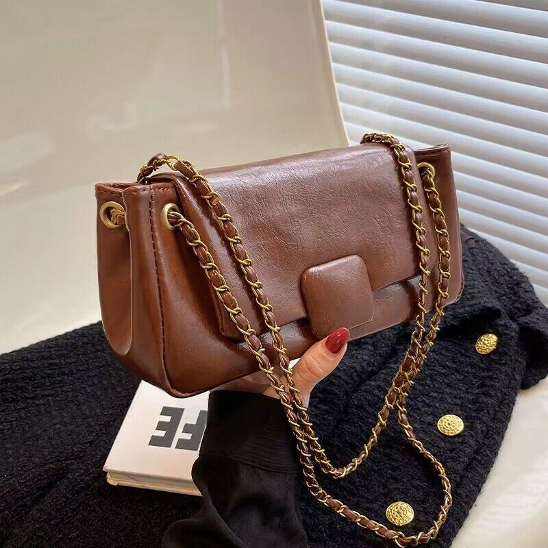 Дизайнерская сумка через плечо для женщин Весна/Лето Ретро Роскошная модная сумка на цепочке через плечо