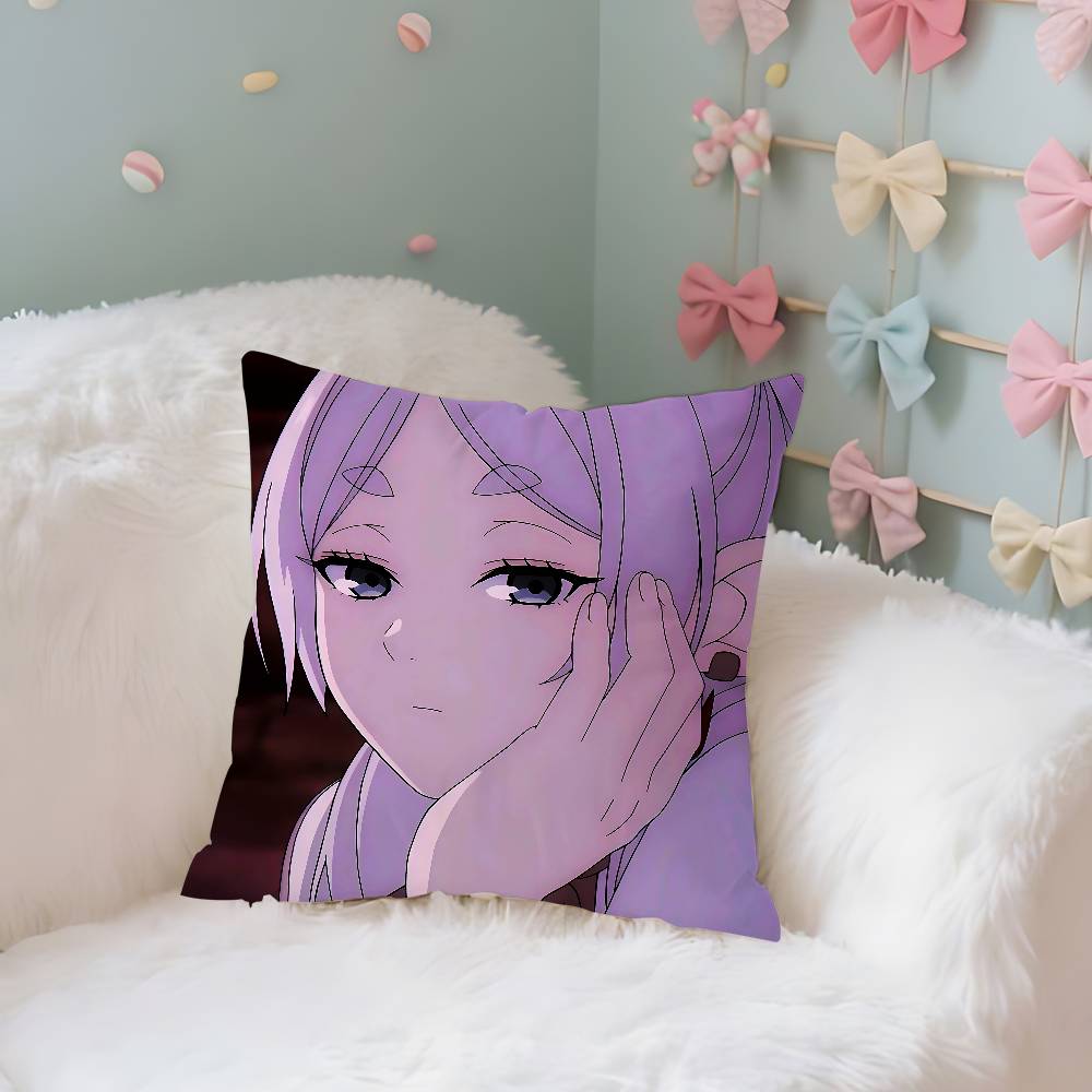 Kawaii FFrieren Cute Case Plush Fabric Soft Pillowcase Double Sided Print Cushion Cover Household Gifts