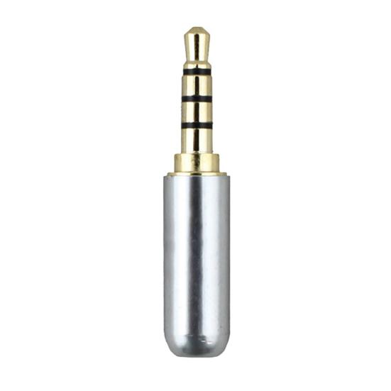 1Pc 3.5mm 4 Pole Gold Plated Solder Audio Jack Plug Connector for Headphone