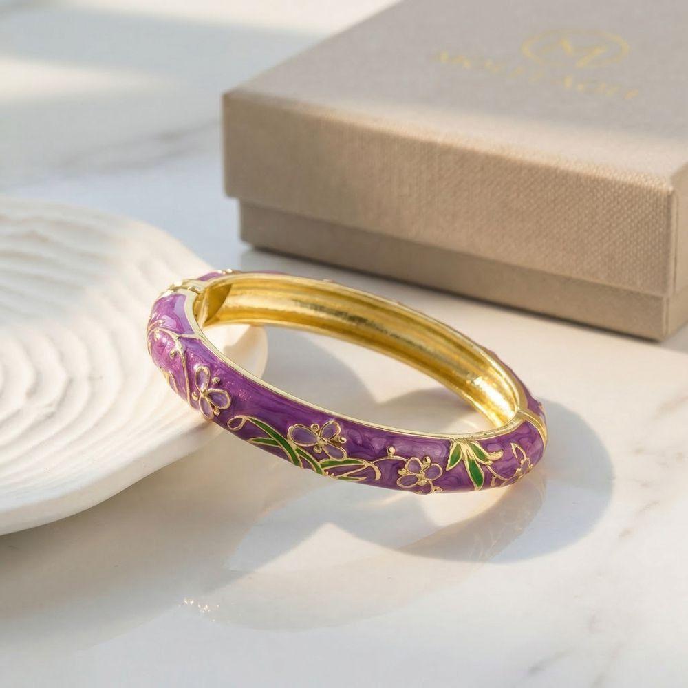 Zinc Zinc Zinc Alloy Enamel Bracelet Elegant Traditional Jewelry Dainty Cloisonne Bangle Gift