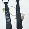 Унисекс Завязанный галстук с регулируемыми молниями Бабочки Цветочный принт Черный галстук Кампус Преппи Воротник рубашки Галстук