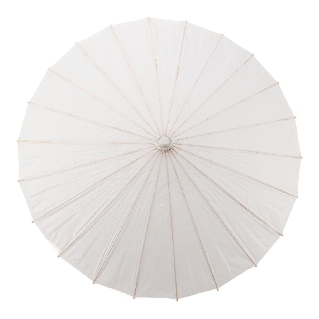 Kids Paper Parasol Bamboo and Paper Chinese Style Elegant White DIY Paper Umbrellas for Decoration