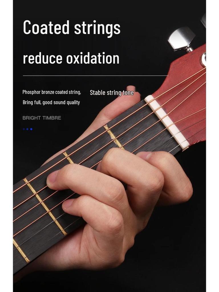 Комплект струн для акустической фолк-гитары Alice, покрытые фосфорной бронзой (6 строк)